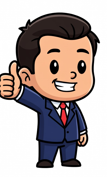A cartoon governor giving a thumbs-up